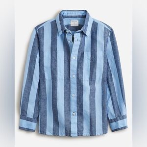Crewcuts Boys' long-sleeve camp shirt in linen-cotton blend sz 10